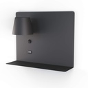 Wall reading light with USB port "BASKOP" - 6W - Left