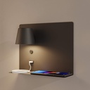 Wall reading light with USB port "BASKOP" - 6W - Left
