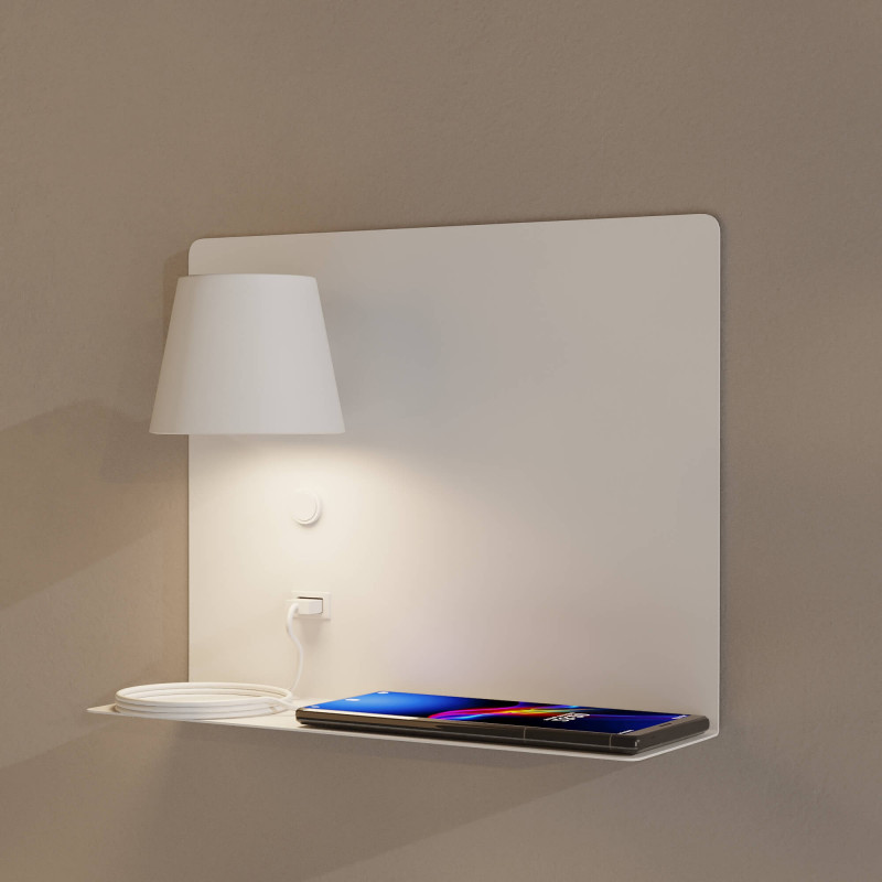 Wall reading light with USB port "BASKOP" - 6W - Left