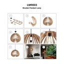 Wooden pendant light "MARGE" - Ø 45cm - E27