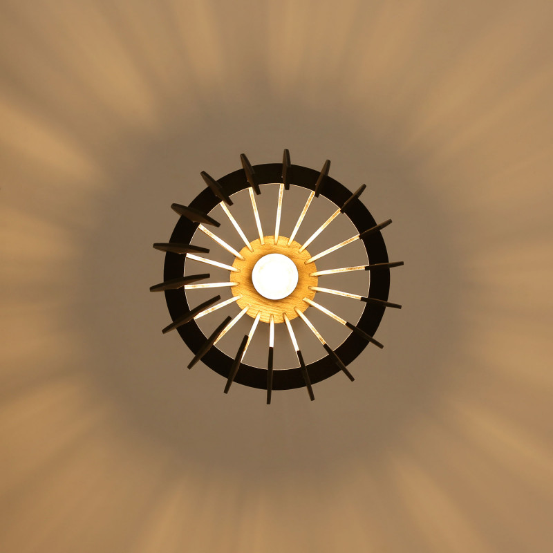Wooden pendant light "HUNTEL" - Ø 30cm - E27