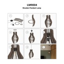 Wooden pendant light "HUNTEL" - Ø 30cm - E27