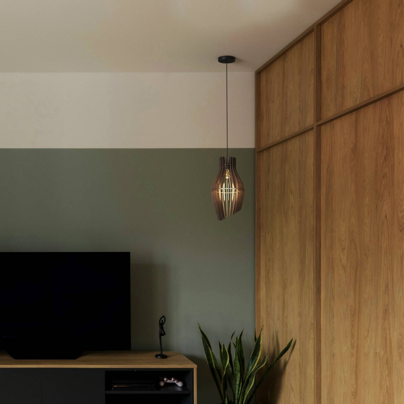 Wooden pendant light "HUNTEL" - Ø 30cm - E27