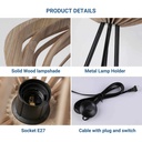 Wooden floor lamp "PANDA" - E27