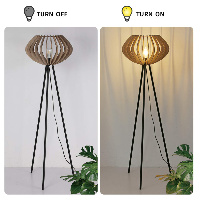 Wooden floor lamp "PANDA" - E27