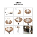 Wooden floor lamp "PANDA" - E27