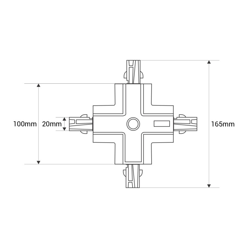 Rigid X-joint for embedded three-phase track