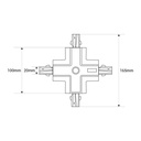 Rigid X-joint for embedded three-phase track