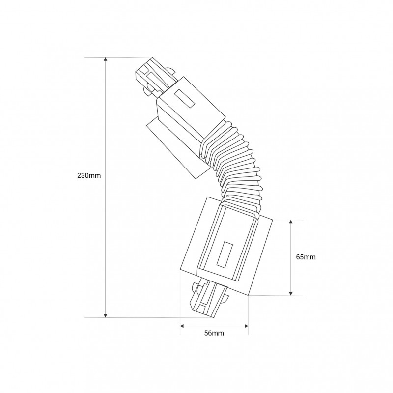 Flexible connection for embedded three-phase track