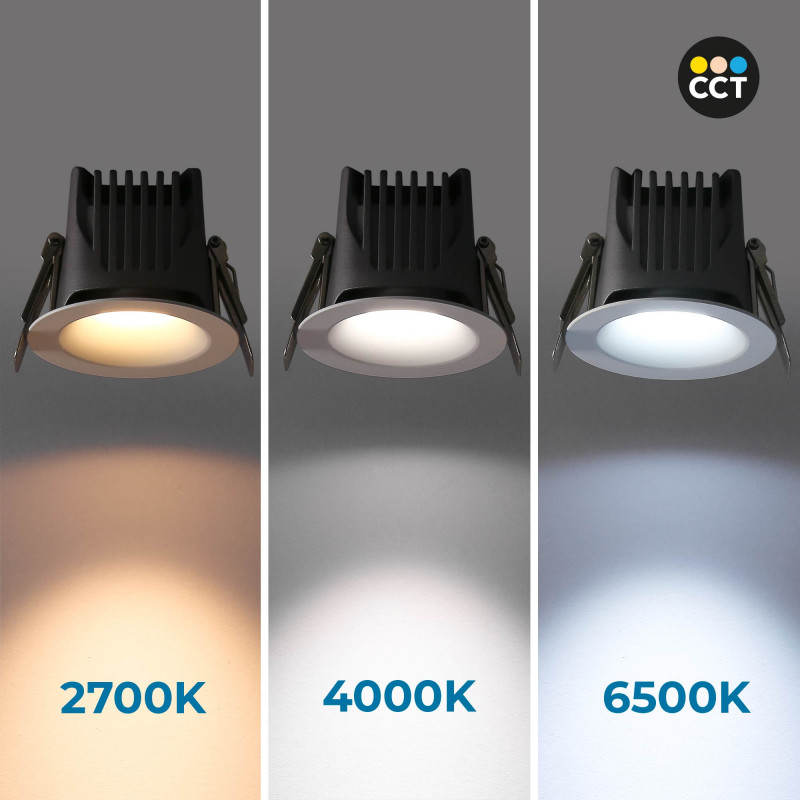 Downlight LED exterior 6W - CCT - Chip OSRAM - Driver PHILIPS - Corte Ø 55mm - IP54