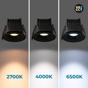 Downlight LED exterior 6W - CCT - Chip OSRAM - Driver PHILIPS - Corte Ø 55mm - IP54