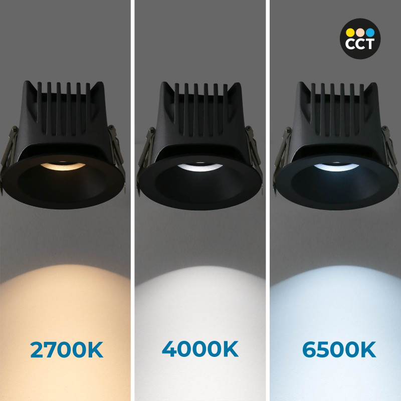 Downlight LED exterior 12W - CCT - Chip OSRAM - Driver PHILIPS - Corte Ø 75mm - IP54