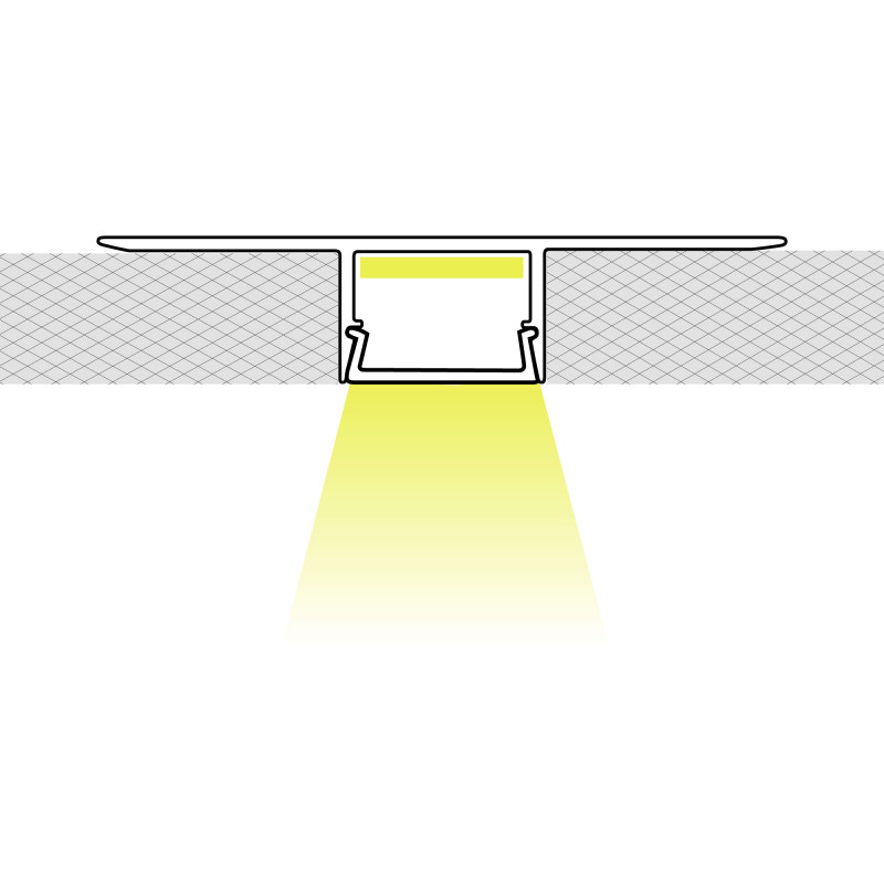 Profile for LED Strip - Recessed / Trimless - 11x20mm - With diffuser - 2 meters