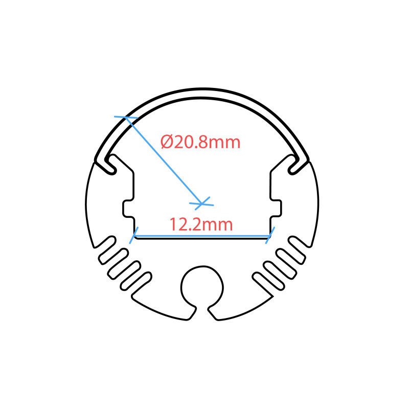 Cylindrical LED Strip Profile - ø 20 mm - With Diffuser - Surface / Suspended - 2 Metres