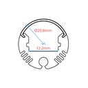 Cylindrical LED Strip Profile - ø 20 mm - With Diffuser - Surface / Suspended - 2 Metres