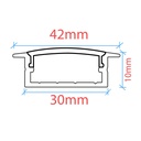 Recessed LED strip profile - 10x42mm - With diffuser - 2 meters