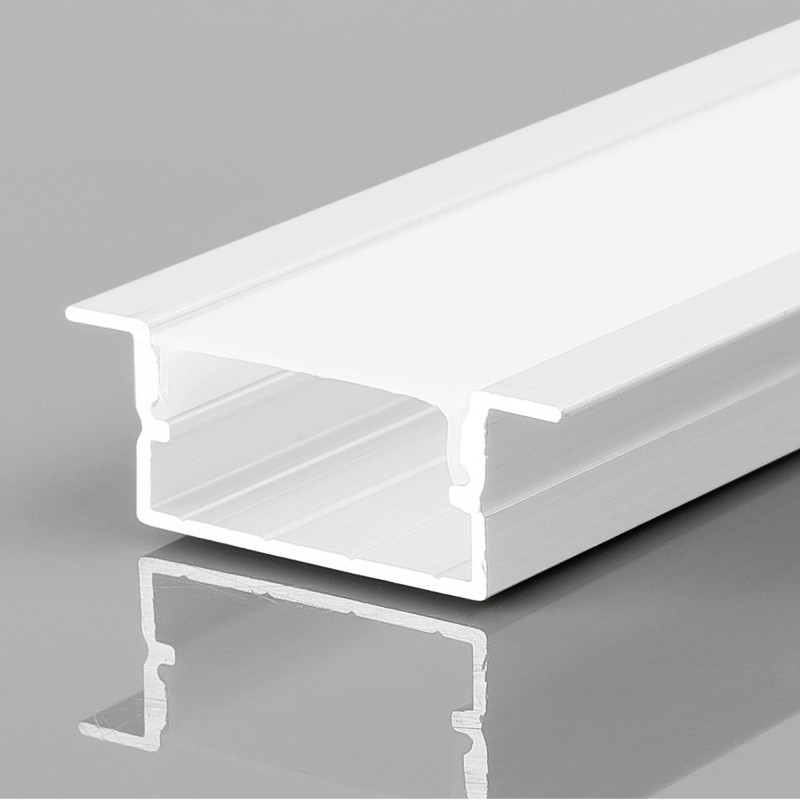 Recessed LED strip profile - 10x42mm - With diffuser - 2 meters