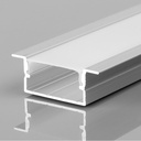 Recessed LED strip profile - 10x42mm - With diffuser - 2 meters