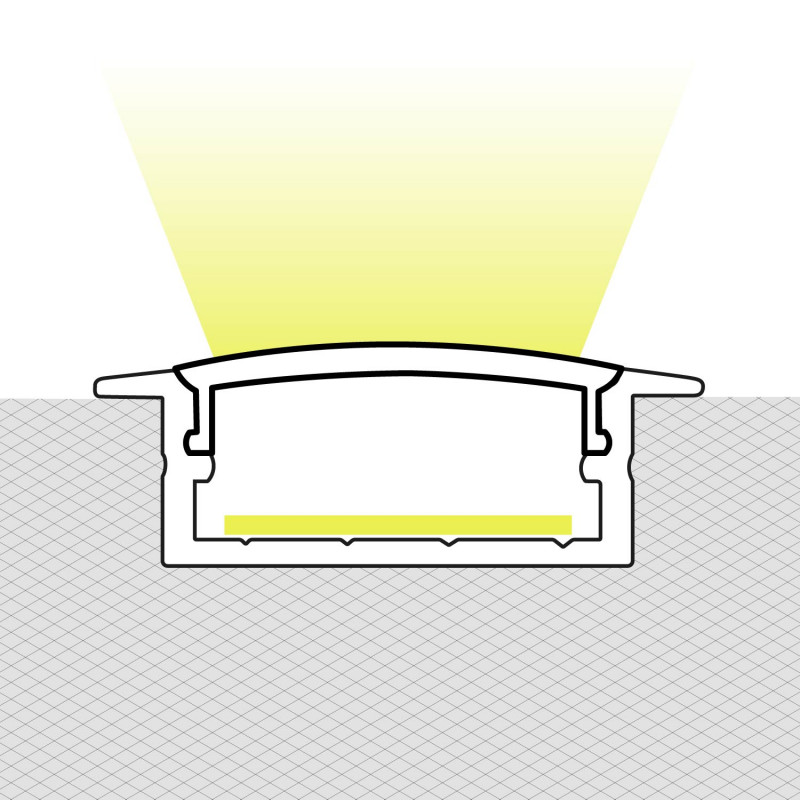 Recessed LED strip profile - 10x42mm - With diffuser - 2 meters