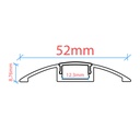 Half-moon floor profile for LED strip - 9x52mm - With diffuser - 2 meters
