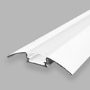 Half-moon floor profile for LED strip - 9x52mm - With diffuser - 2 meters
