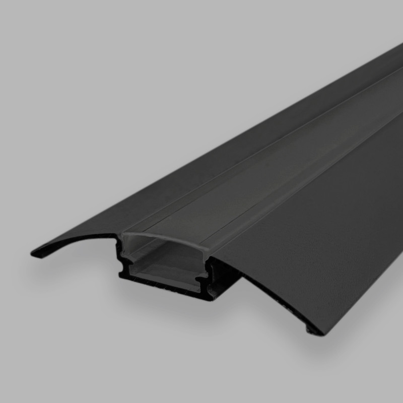 Half-moon floor profile for LED strip - 9x52mm - With diffuser - 2 meters