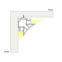 Perfil doble tira LED esquinas - 85x85 mm - Con difusor - 2 metros
