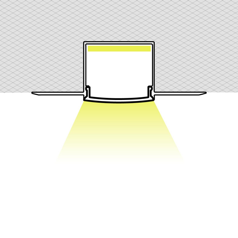 Profile for LED Strip - Recessed / Trimless - 25x25mm - With diffuser - 2 meters