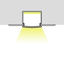 Profile for LED Strip - Recessed / Trimless - 25x25mm - With diffuser - 2 meters