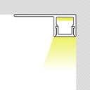 Profile for LED Strip - Recessed / Trimless - Single flange - 11x12mm - With diffuser - 2 meters