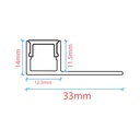 Profile for LED Strip - Recessed / Trimless - Single flange - 11x12mm - With diffuser - 2 meters
