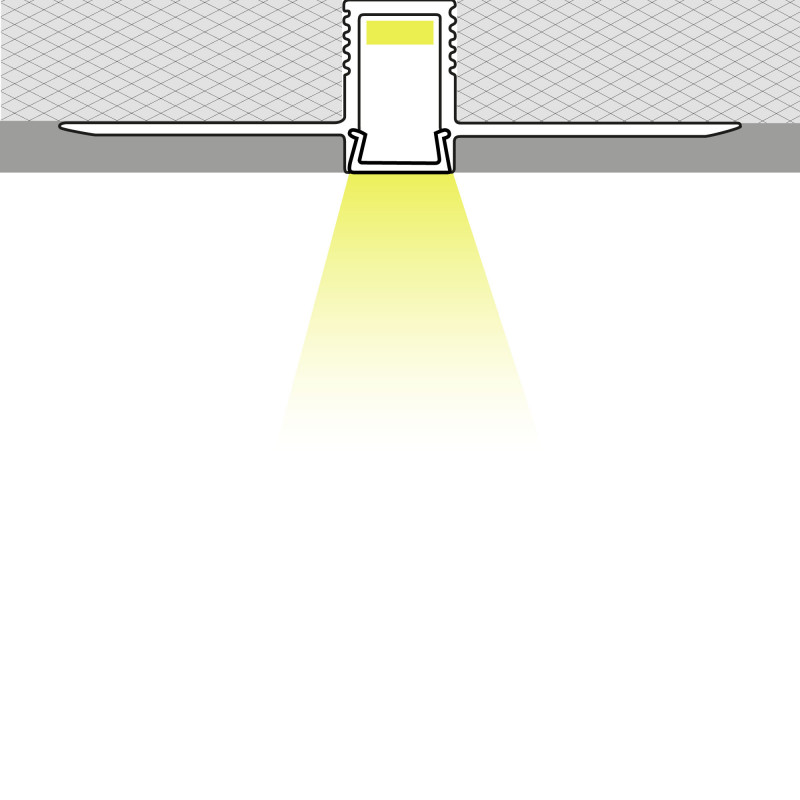 Profile for LED Strip - Recessed / Trimless - 8x7mm - With diffuser - 2 meters