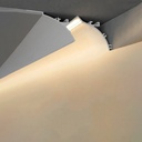 Profile for LED Strip - Recessed / Trimless for Corner - Wallwasher effect - 48 x 80mm - With diffuser - 2 meters