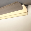 Profile for LED Strip - Recessed / Trimless for Corner - Wallwasher effect - 48 x 80mm - With diffuser - 2 meters