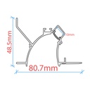 Profile for LED Strip - Recessed / Trimless for Corner - Wallwasher effect - 48 x 80mm - With diffuser - 2 meters