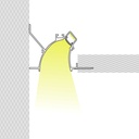Profile for LED Strip - Recessed / Trimless for Corner - Wallwasher effect - 48 x 80mm - With diffuser - 2 meters