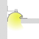 LED strip profile integration / corner trimless - Indirect effect - With diffuser - 2 meters