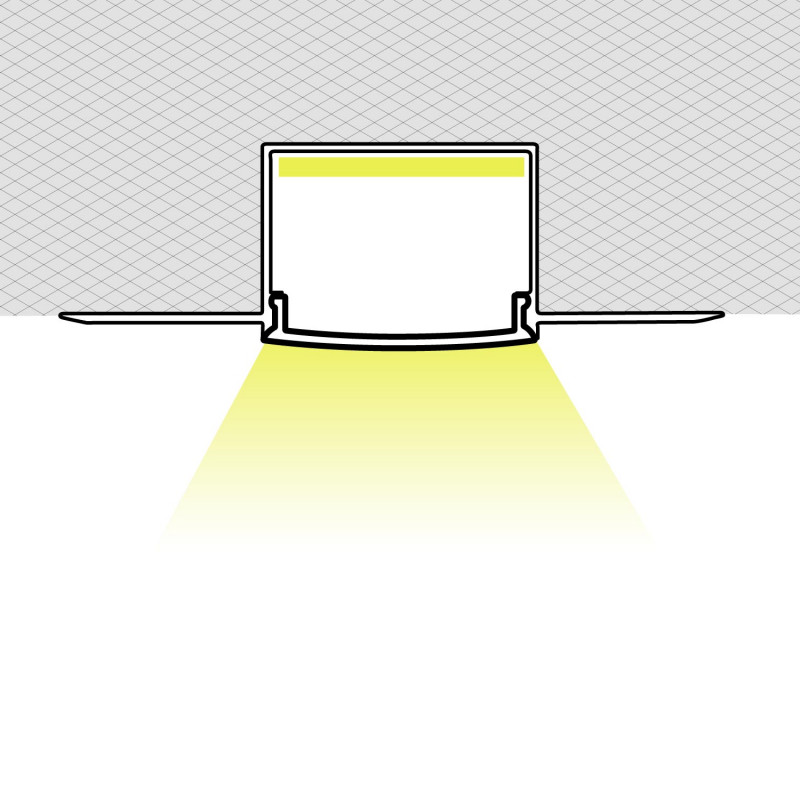 Profile for LED Strip - Recessed / Trimless - 25x35mm - With diffuser - 2 meters