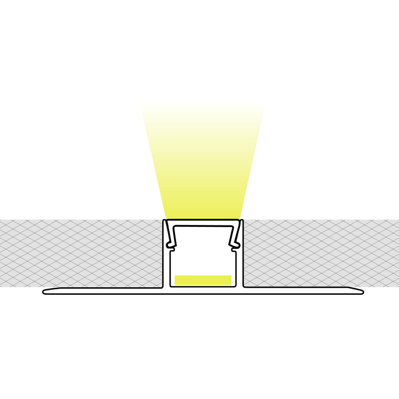 Profile for LED Strip - Recessed / Trimless - 11x15mm - With diffuser - 2 meters