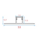Profile for LED Strip - Recessed / Trimless - 11x12mm - With diffuser - 2 meters