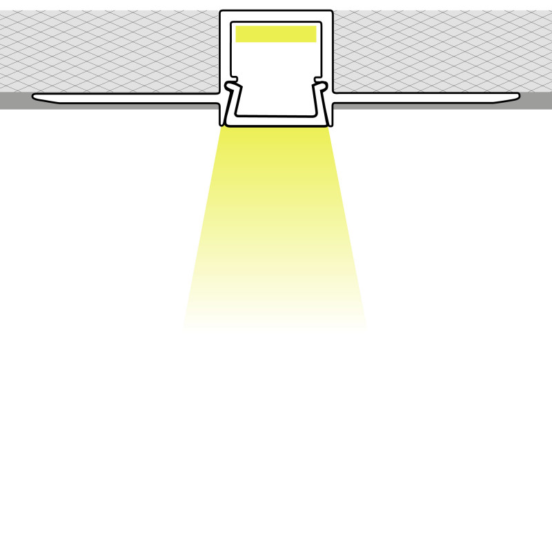 Profile for LED Strip - Recessed / Trimless - 9x12mm - With diffuser - 2 meters