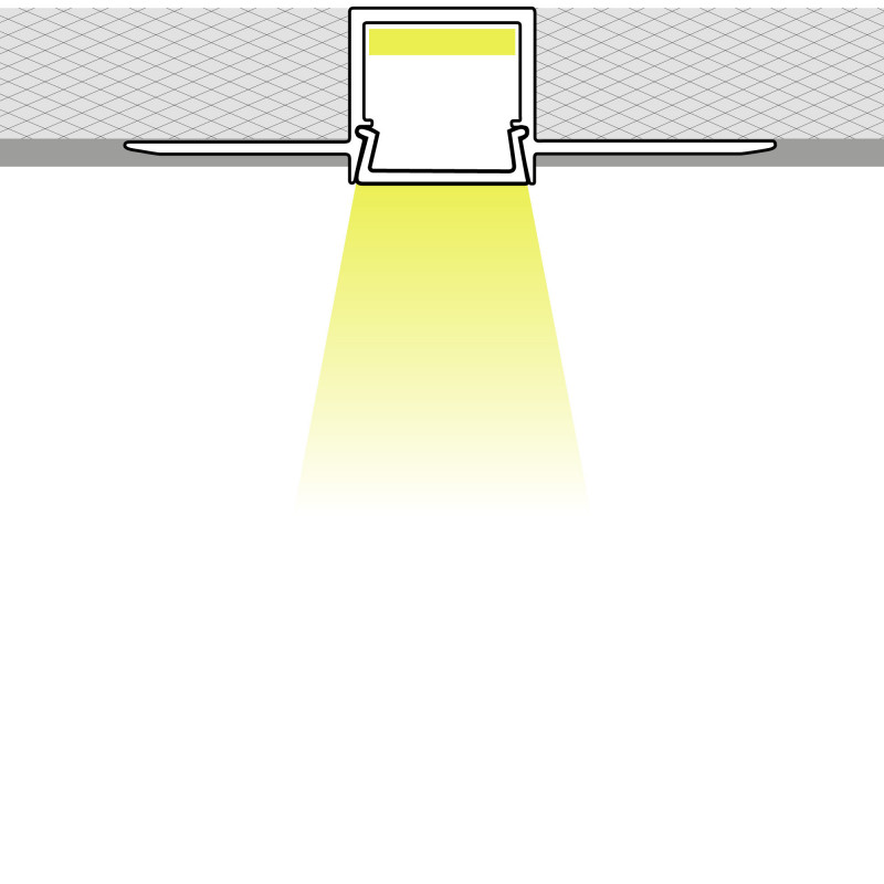 Profile for LED Strip - Recessed / Trimless - 9x15mm - With diffuser - 2 meters