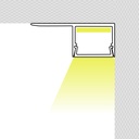 Profile for LED Strip - Recessed / Trimless - Single flange - 11x20mm - With diffuser - 2 meters