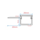 Profile for LED Strip - Recessed / Trimless - Single flange - 9x20mm - With diffuser - 2 meters