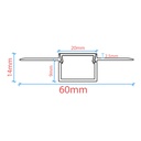 LED strip profile integration / trimless - 9x20 mm - With diffuser - 2 meters