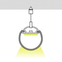 Suspension LED strip profile - Ø30mm - With diffuser - 2 metres