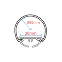 Suspension LED strip profile - Ø30mm - With diffuser - 2 metres
