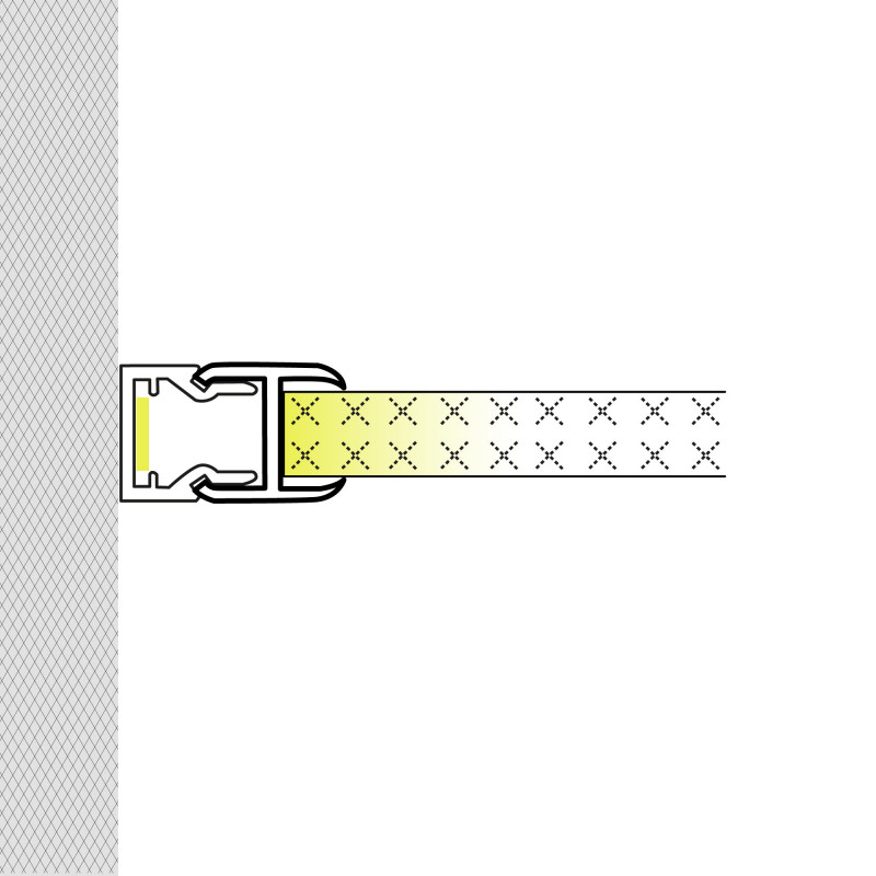 LED Strip Profile for 8mm Glass - With Diffuser - Black - 2 Meters