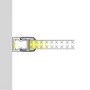 LED Strip Profile for 8mm Glass - With Diffuser - Black - 2 Meters
