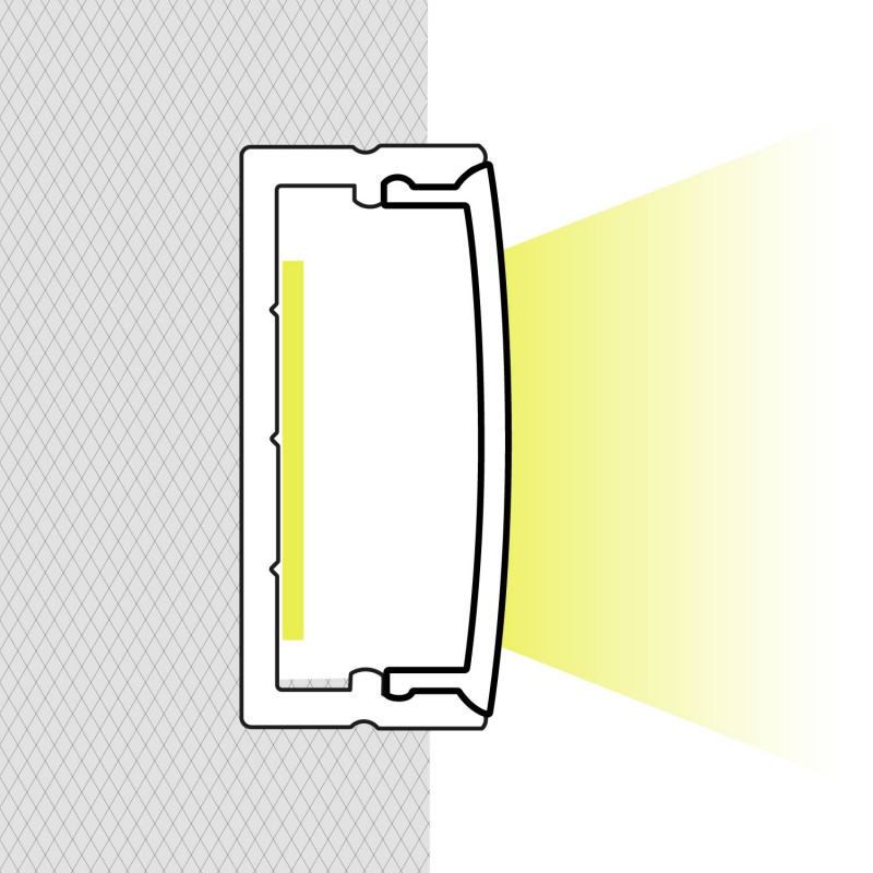 Profile LED strip surface - 10x30mm - With diffuser - 2 meters